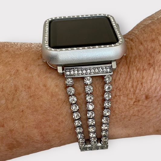 Luxury 3 Strand Rhinestone Apple Watch Band