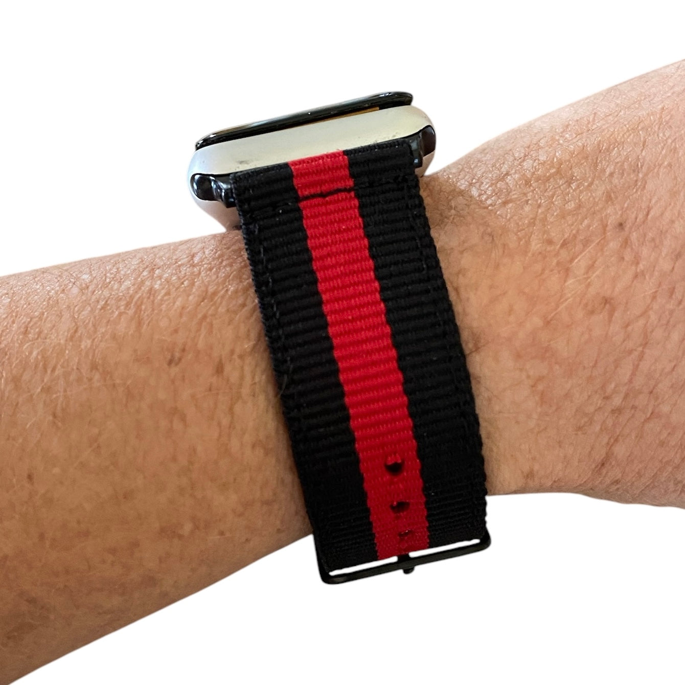 Nylon Apple Watch Band Striped – Sporty Breathable Replacement Strap