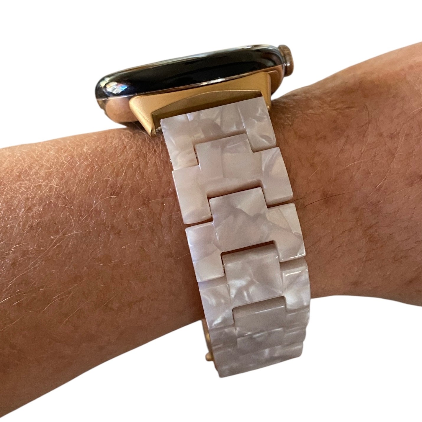 Google Pixel Resin Watchband With Gold Adapters and Clasp