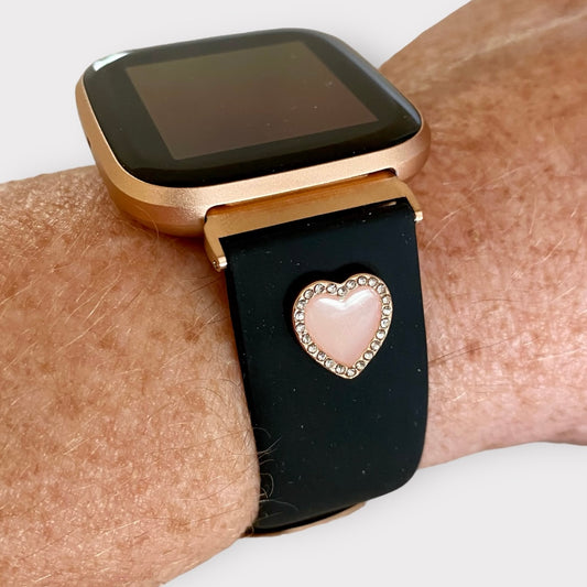 Fitbit Versa Watch Band Heart Charm Silicone Watchband