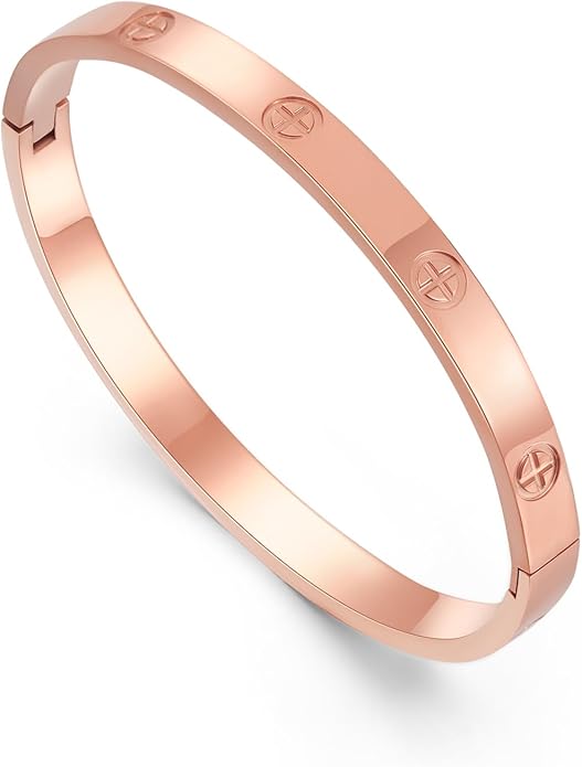 Stackable Rose Gold-Silver Bling Apple Watch Band With Silver-Rose Gold Bracelet