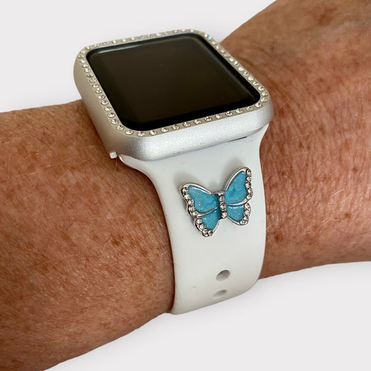 Apple Watch Turquoise Butterfly Charms Silicone Watchband Set
