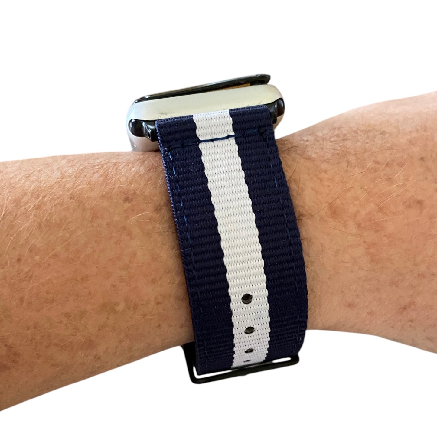 Nylon Apple Watch Band Striped – Sporty Breathable Replacement Strap