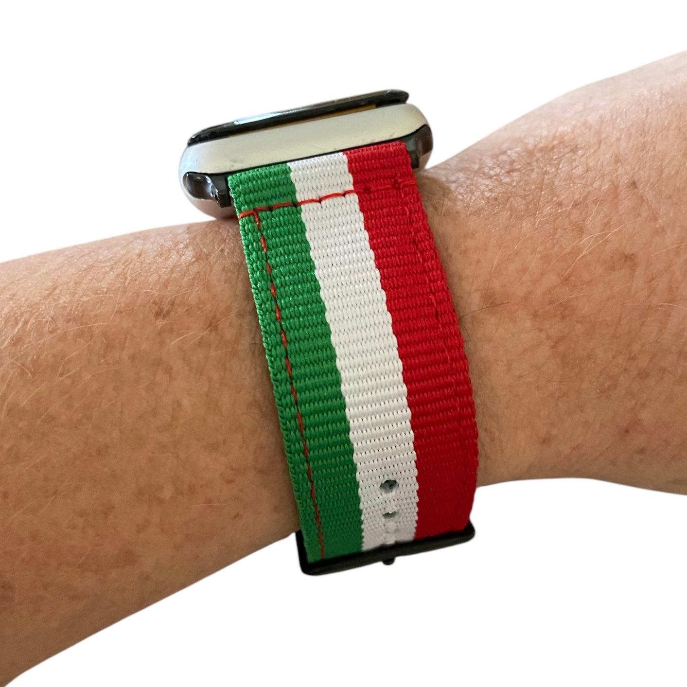 Nylon Apple Watch Band Striped – Sporty Breathable Replacement Strap