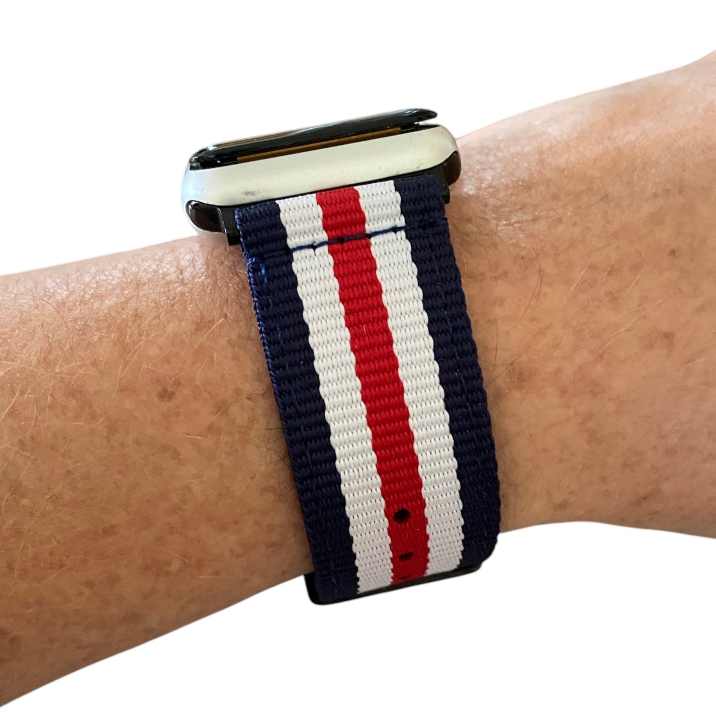 Nylon Apple Watch Band Striped – Sporty Breathable Replacement Strap