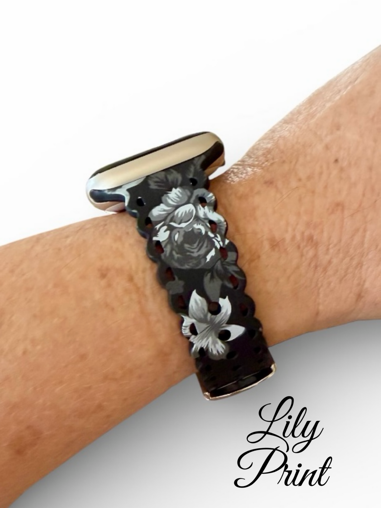 Scalloped Printed Silicone Apple Watch Band