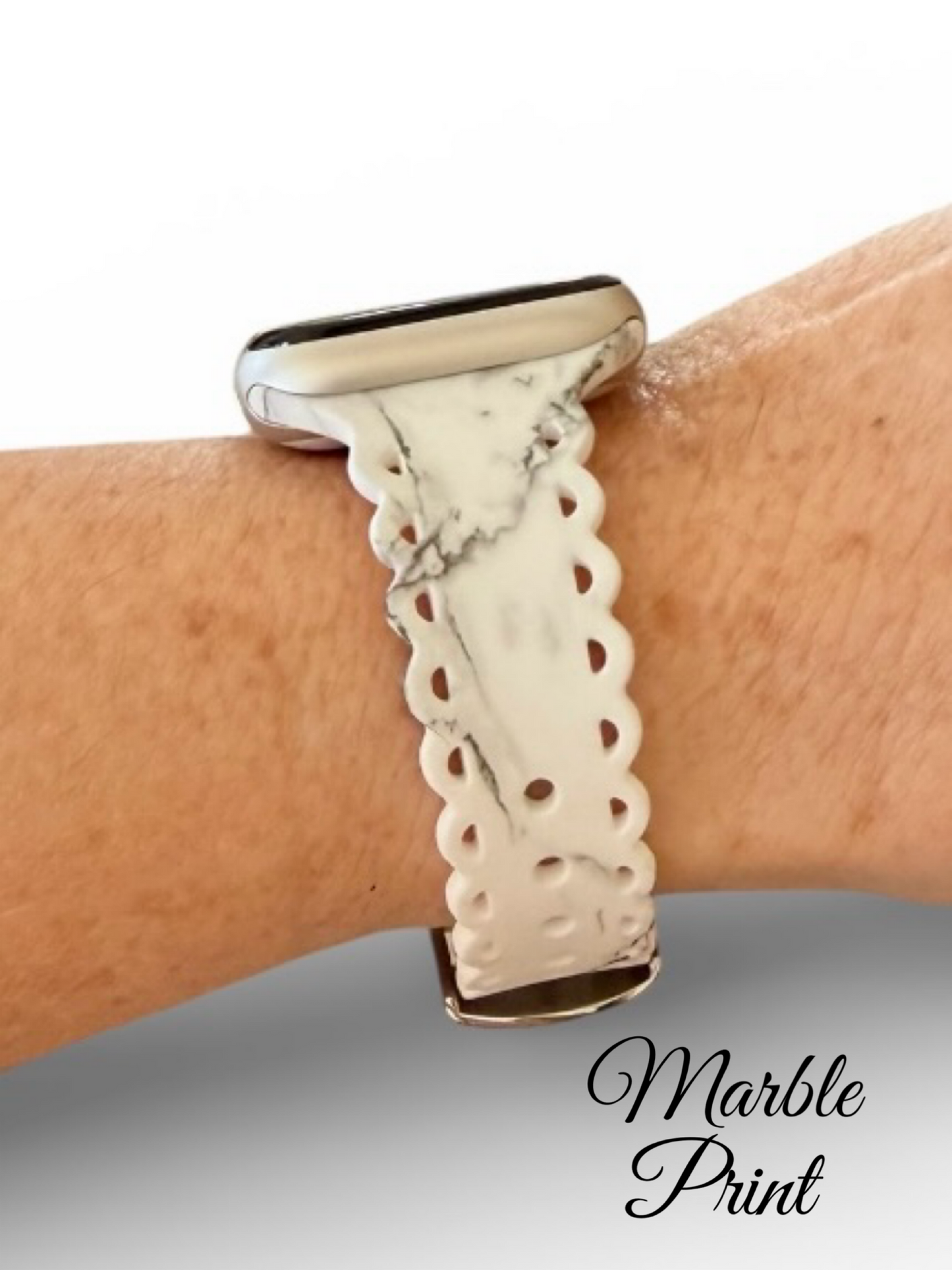 Scalloped Printed Silicone Apple Watch Band