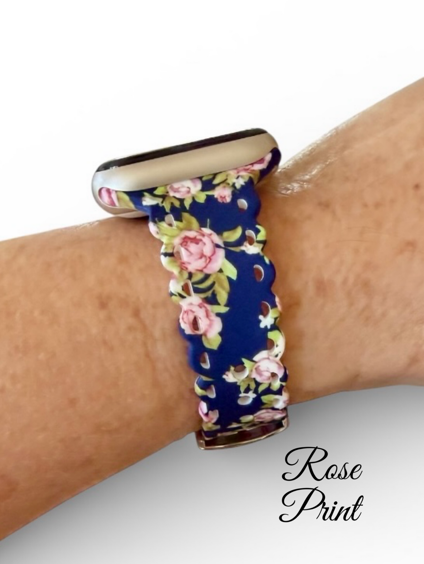 Scalloped Printed Silicone Apple Watch Band