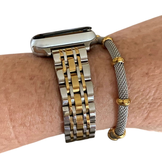 Apple Watch Band & Bracelet Set – Stainless Steel - Silver/Gold or Silver/Rose Gold