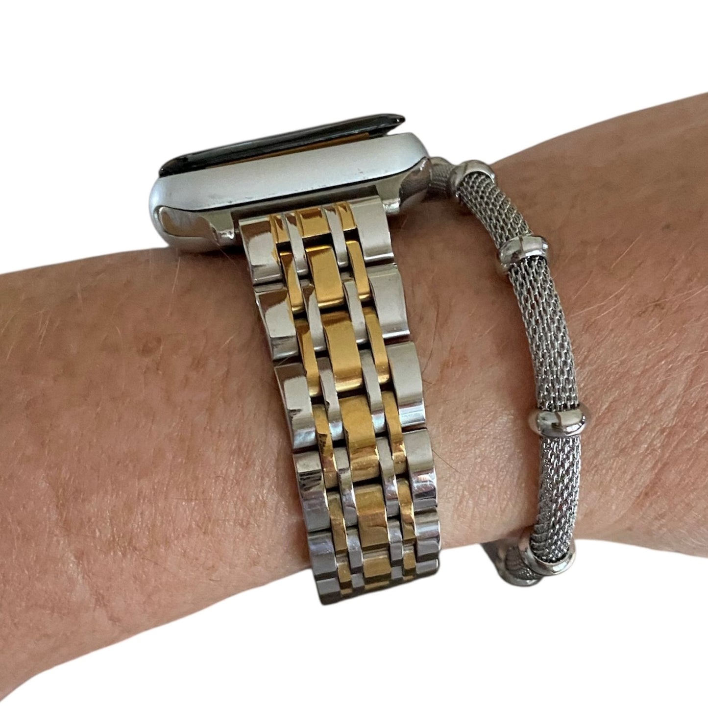 Apple Watch Band & Bracelet Set – Stainless Steel - Silver/Gold or Silver/Rose Gold