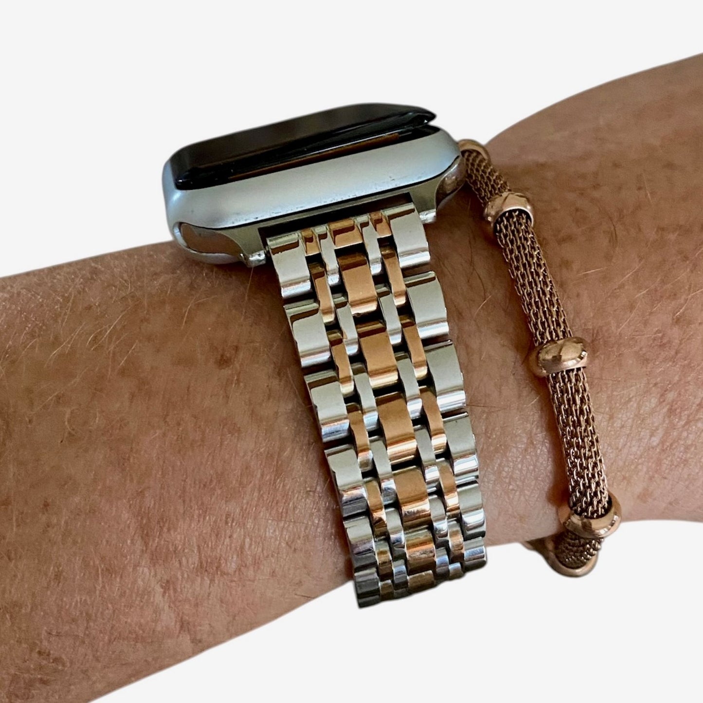 Apple Watch Band & Bracelet Set – Stainless Steel - Silver/Gold or Silver/Rose Gold