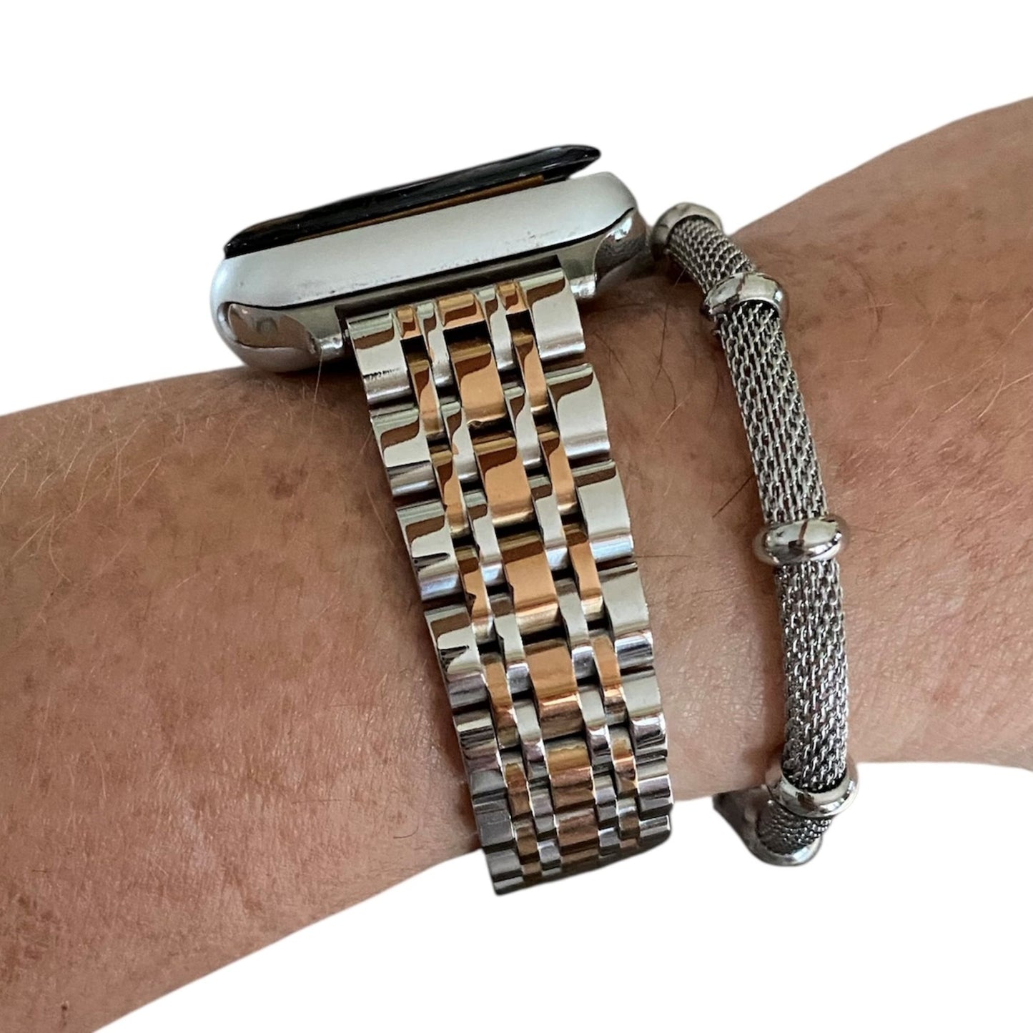 Apple Watch Band & Bracelet Set – Stainless Steel - Silver/Gold or Silver/Rose Gold