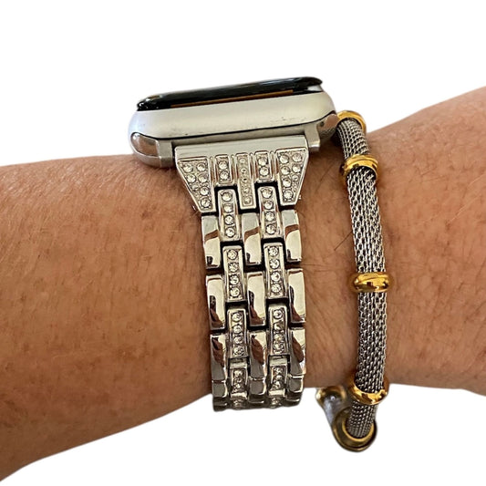Apple Watch Rhinestone Band & Mesh Bracelet Set – Silver-Gold-Rose Gold