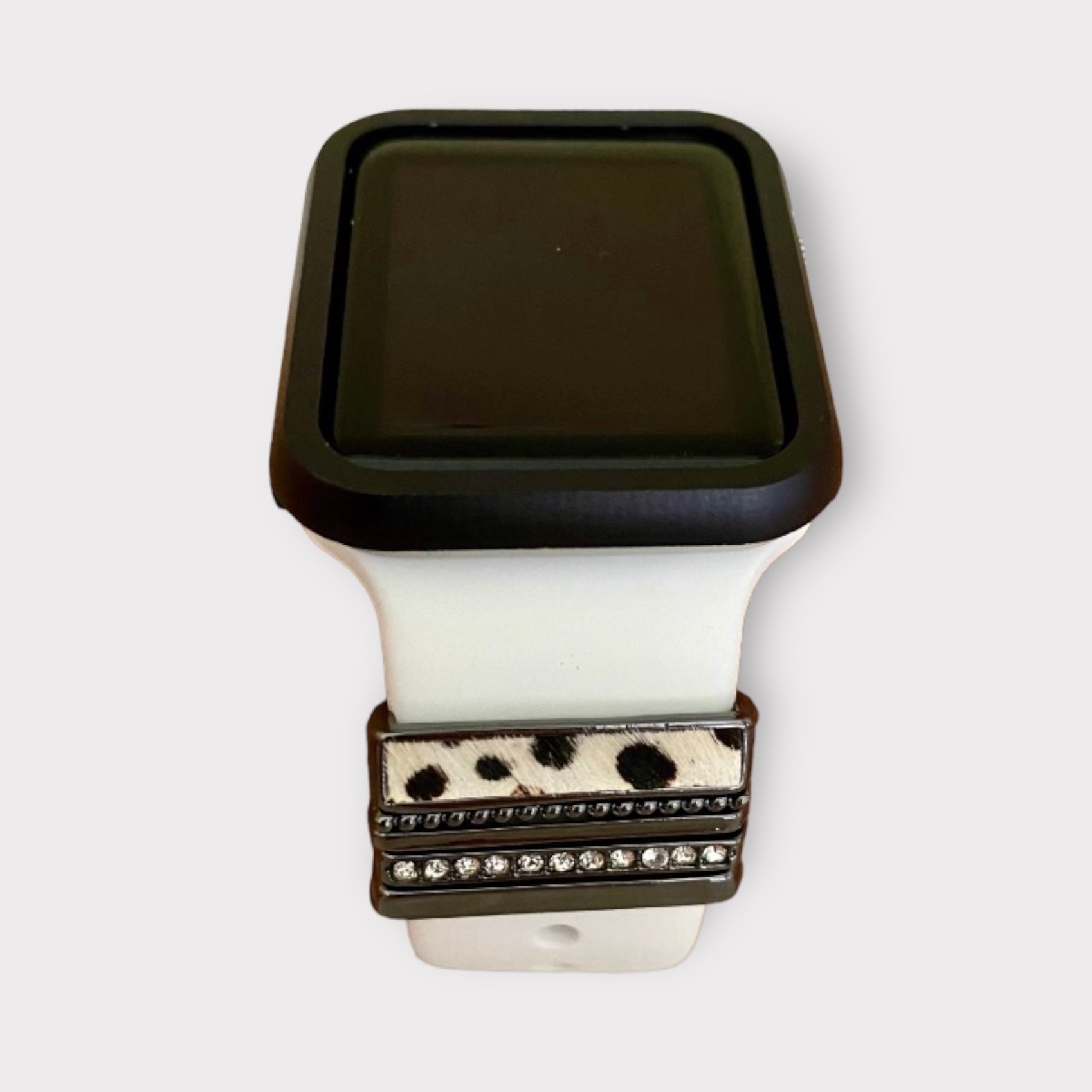 Apple Watch Band White Leopard Charms Watchband Set Quality Plus Watchbands