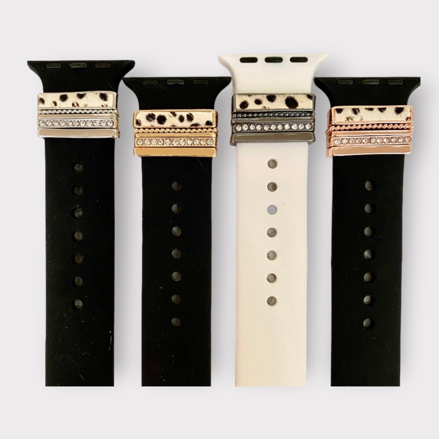 Apple Watch Band White Leopard Charms Watchband Set Quality Plus Watchbands