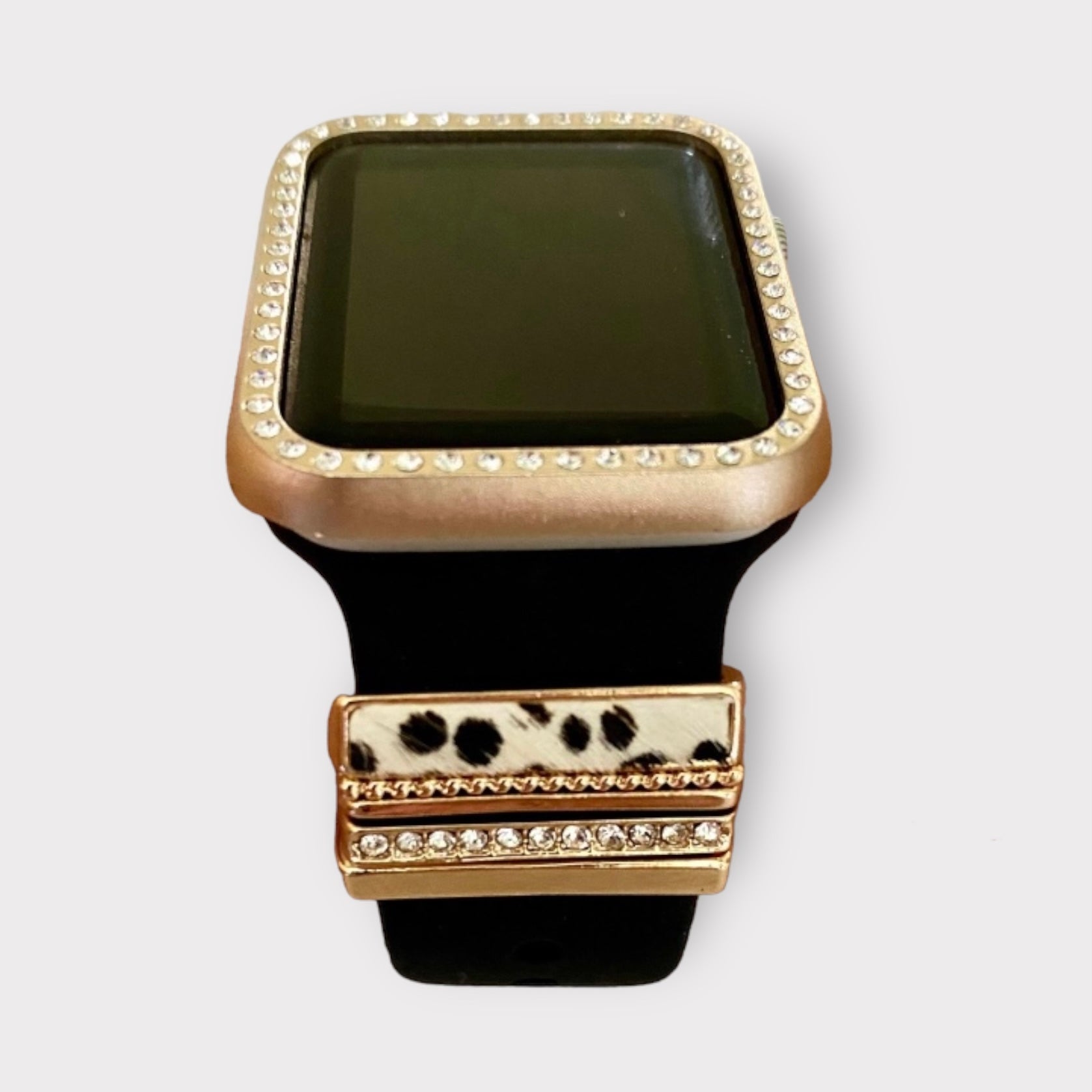 Apple Watch Band White Leopard Charms Watchband Set Quality Plus Watchbands