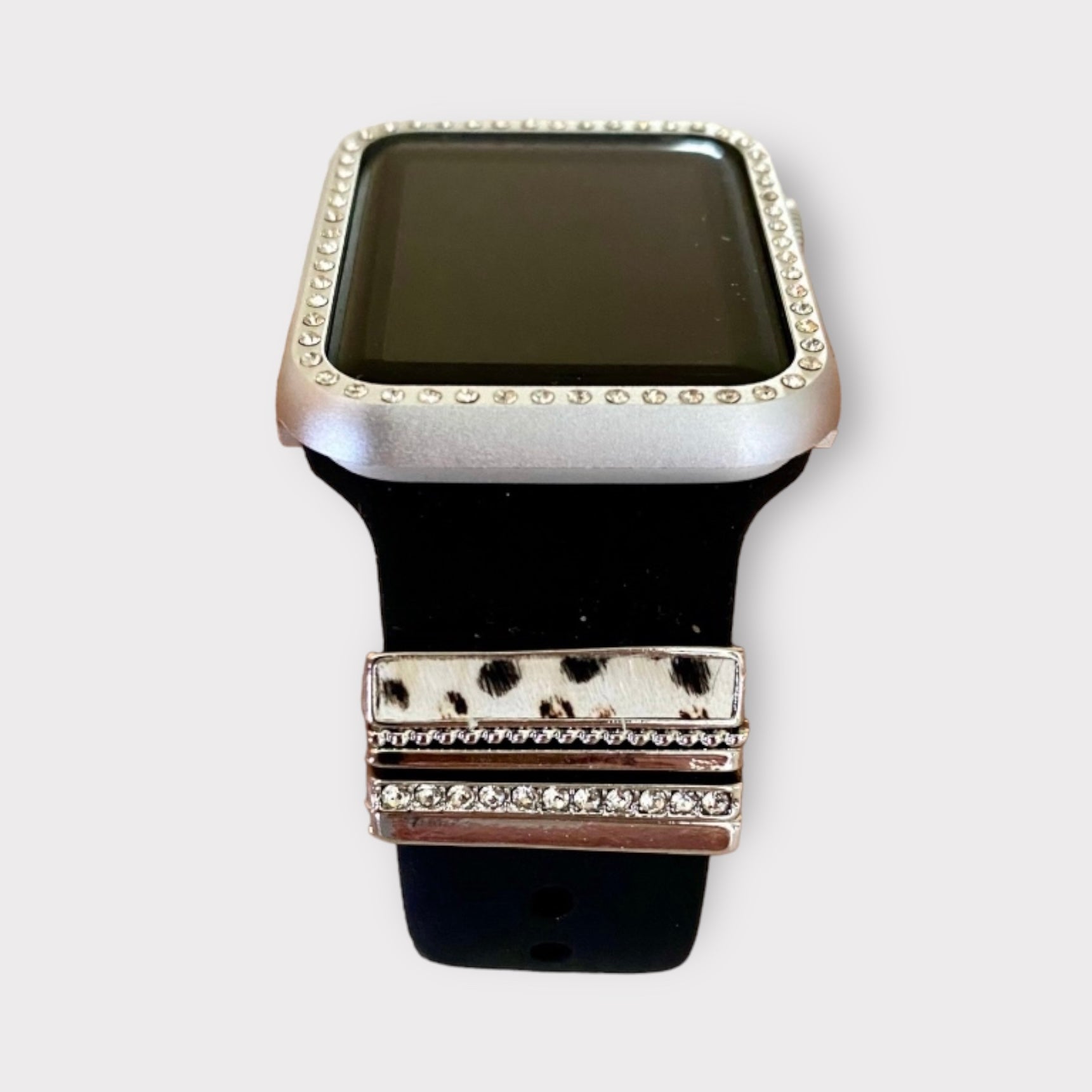 Apple Watch Band White Leopard Charms Watchband Set Quality Plus Watchbands