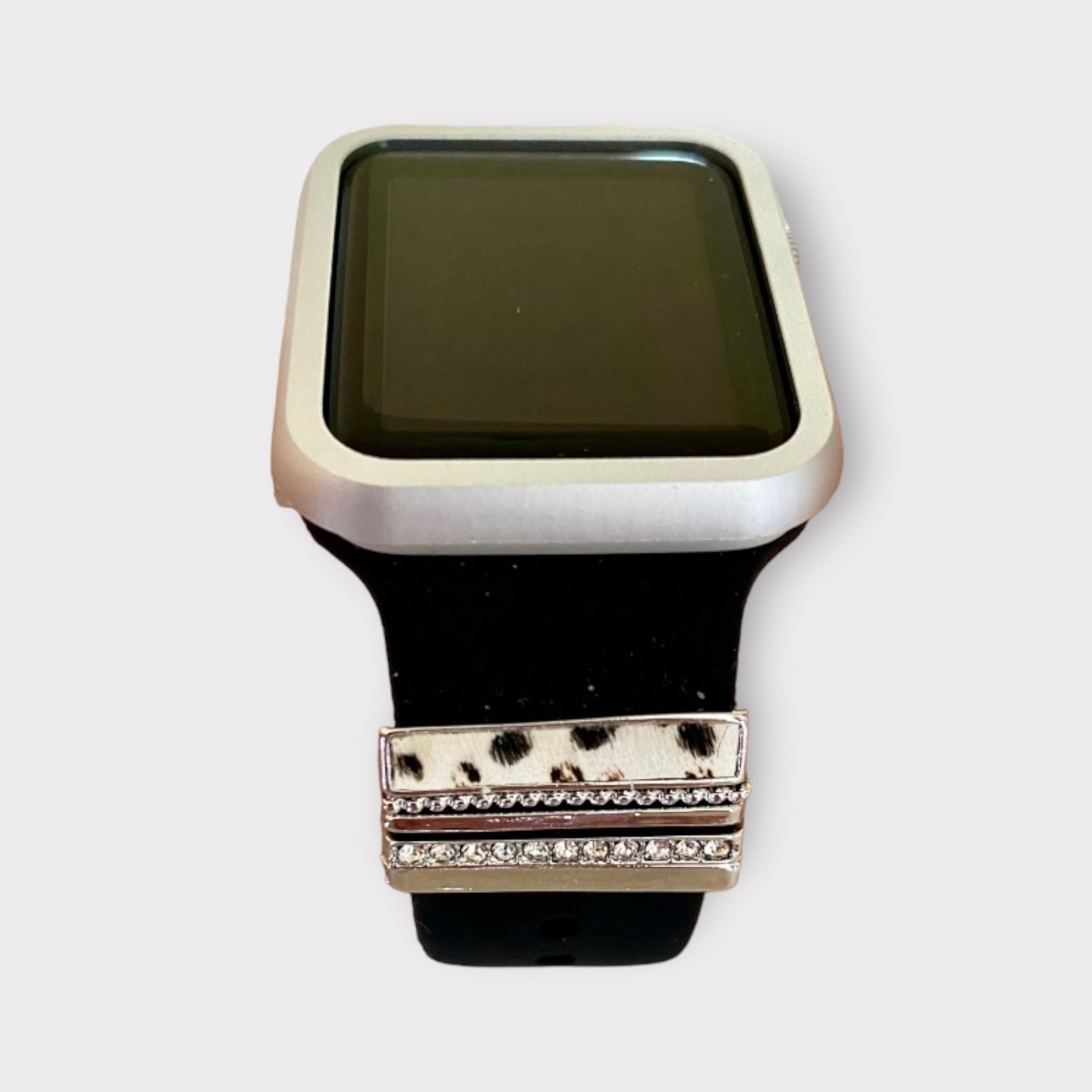 Apple Watch Band White Leopard Charms Watchband Set Quality Plus Watchbands