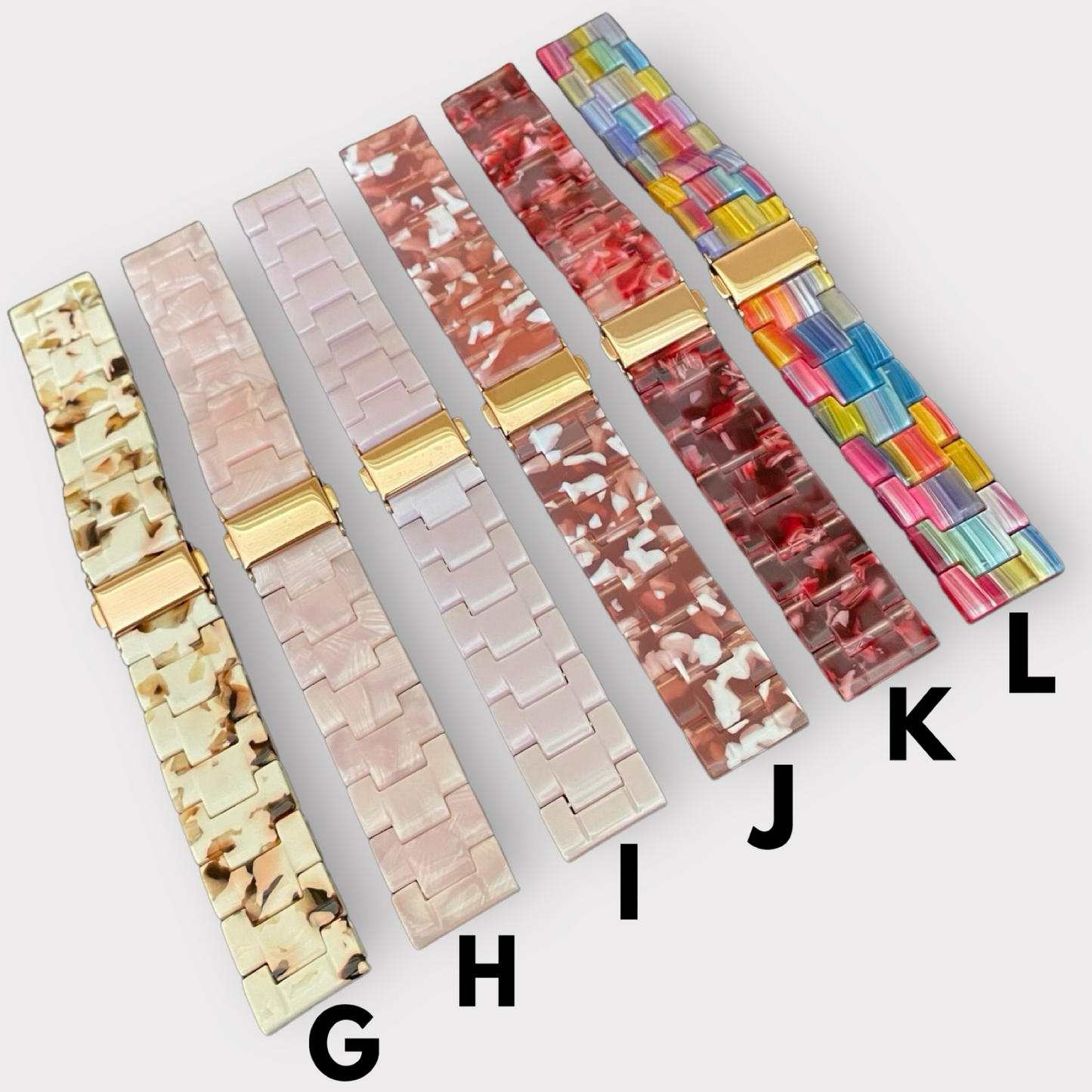 Apple Watch Resin Watchband With Adapter-Clasp Color Options
