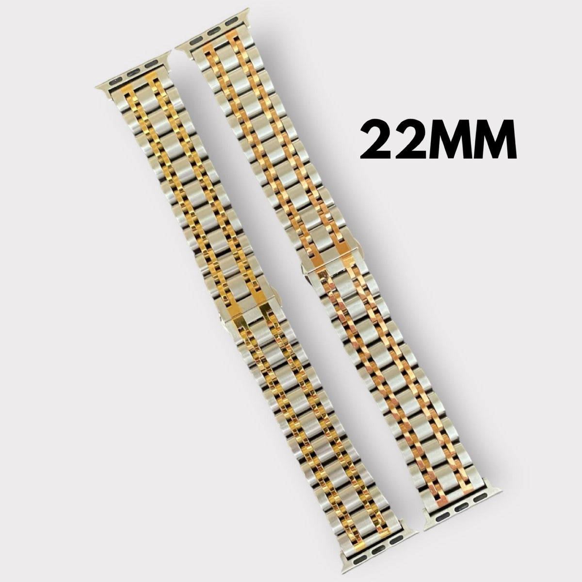 Stainless Steel Apple Watch Band-Silver-Gold or Silver-Rose Gold