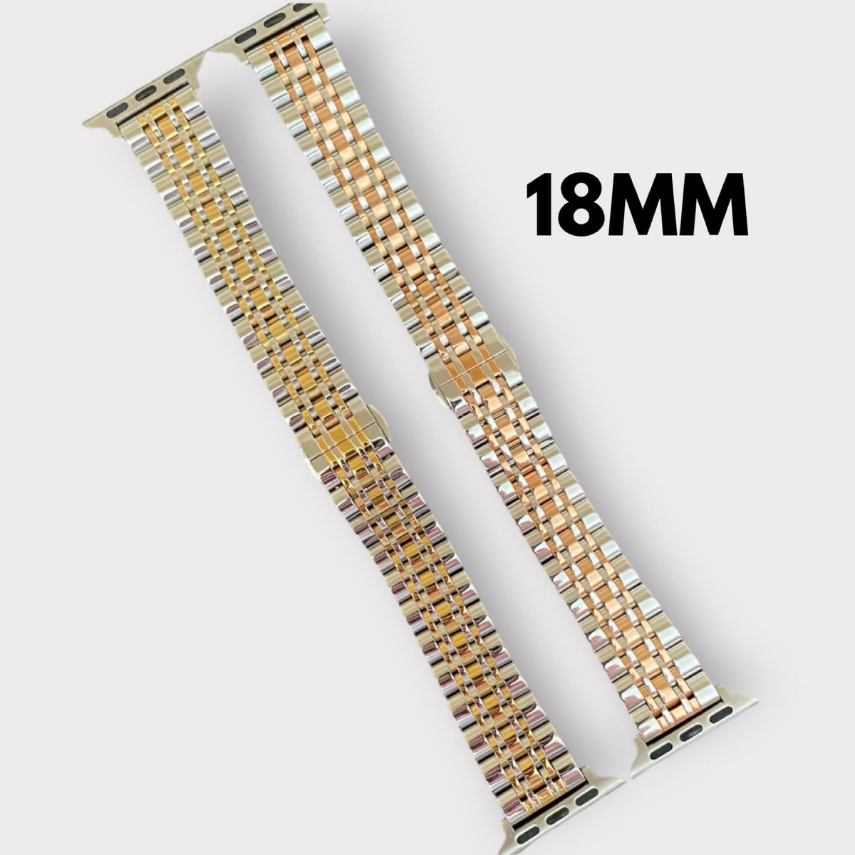 Stainless Steel Apple Watch Band-Silver-Gold or Silver-Rose Gold