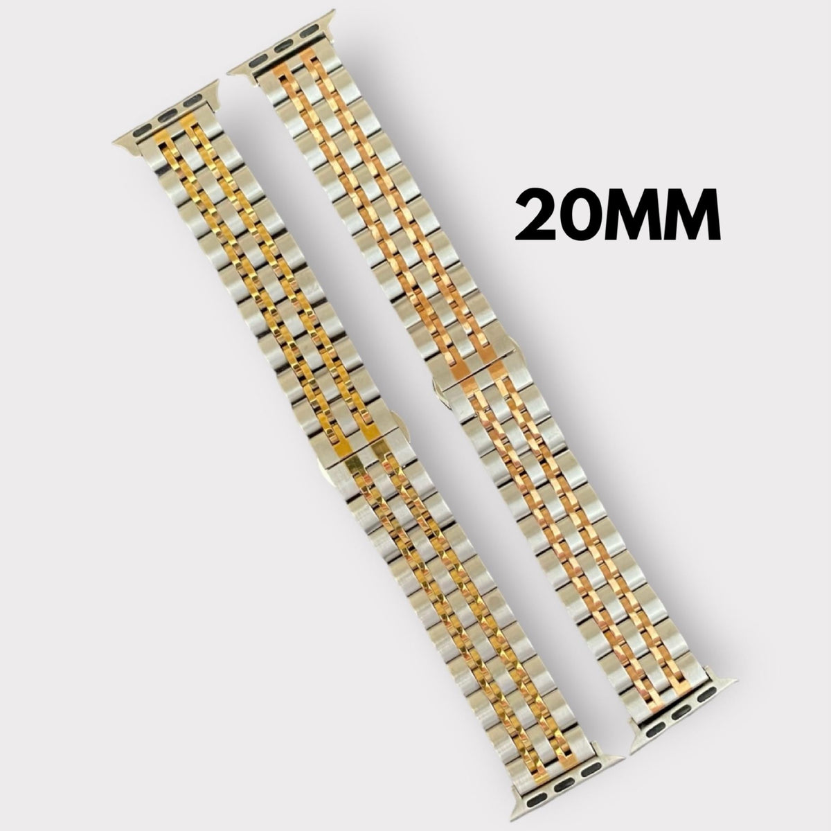 Stainless Steel Apple Watch Band-Silver-Gold or Silver-Rose Gold