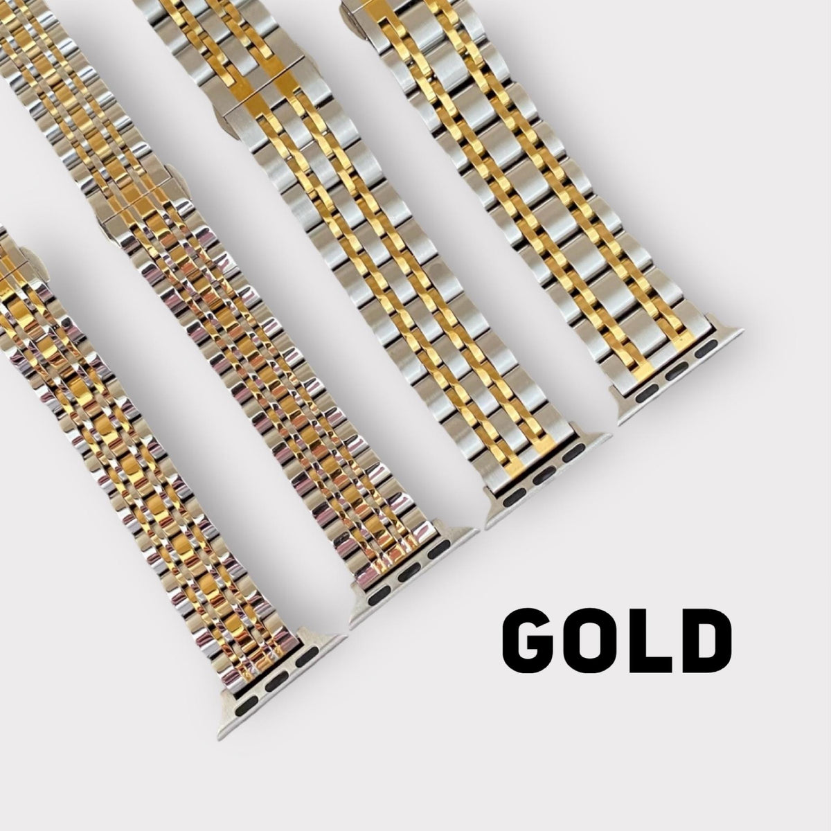 Stainless Steel Apple Watch Band-Silver-Gold or Silver-Rose Gold