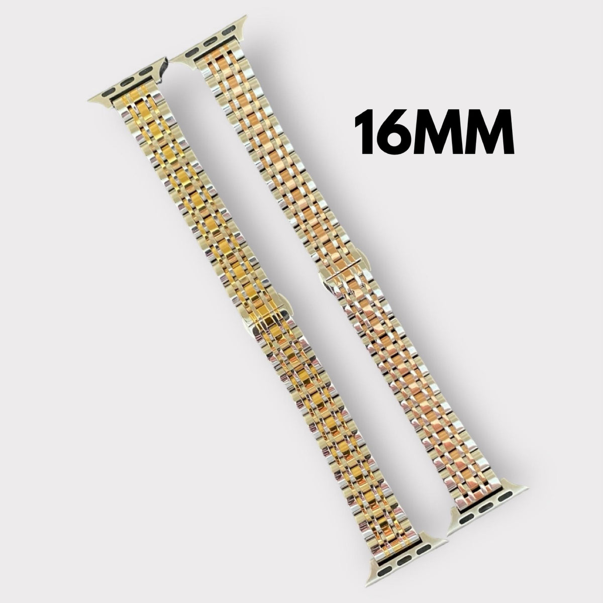 Stainless Steel Apple Watch Band-Silver-Gold or Silver-Rose Gold
